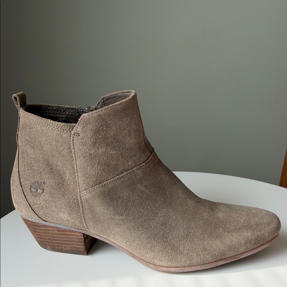 Timberland khaki suede ankle boots Ortholite Insole Side Zipper